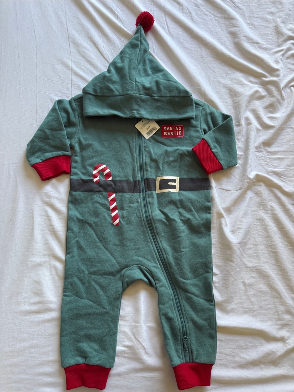 Cotton On Baby 'Santa's Bestie' Hooded One-Piece